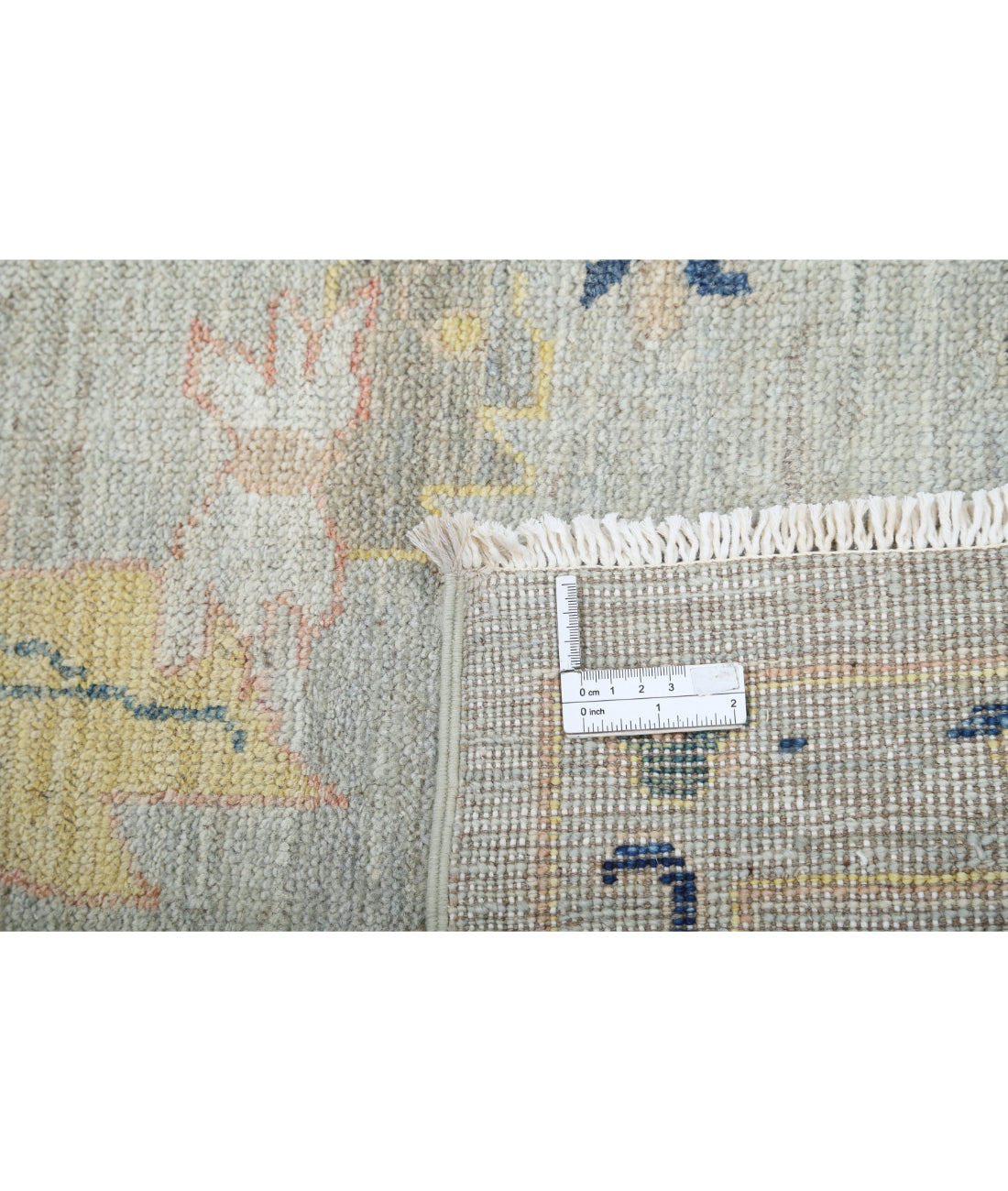 Hand Knotted Oushak Wool Rug - 9'1'' x 11'9''