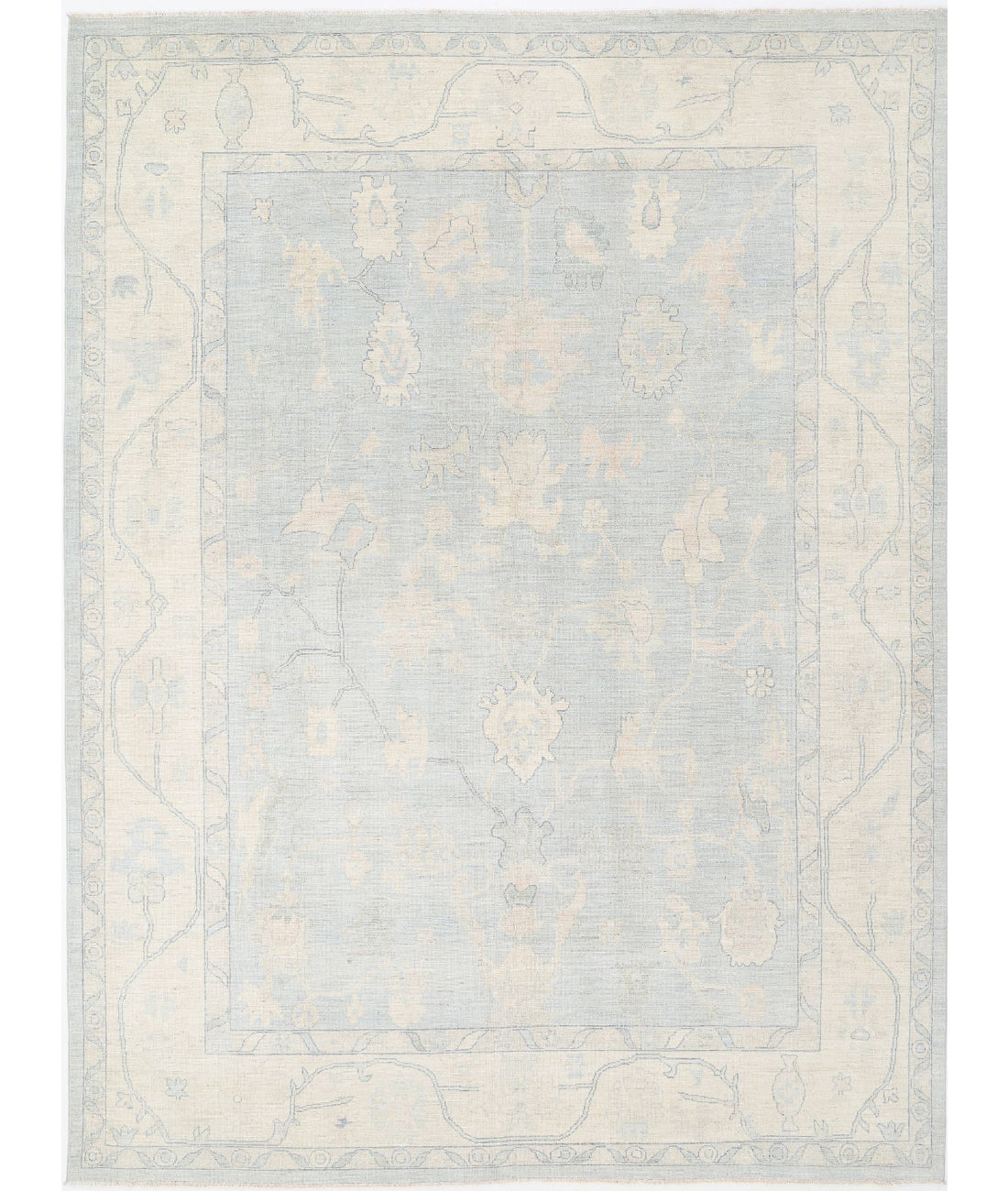 Hand Knotted Oushak Wool Rug - 10&#39;3&#39;&#39; x 13&#39;7&#39;&#39;