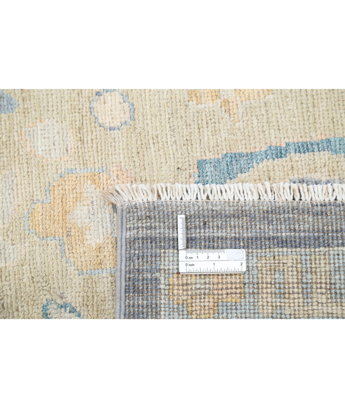 Hand Knotted Oushak Wool Rug - 8'11'' x 11'7''