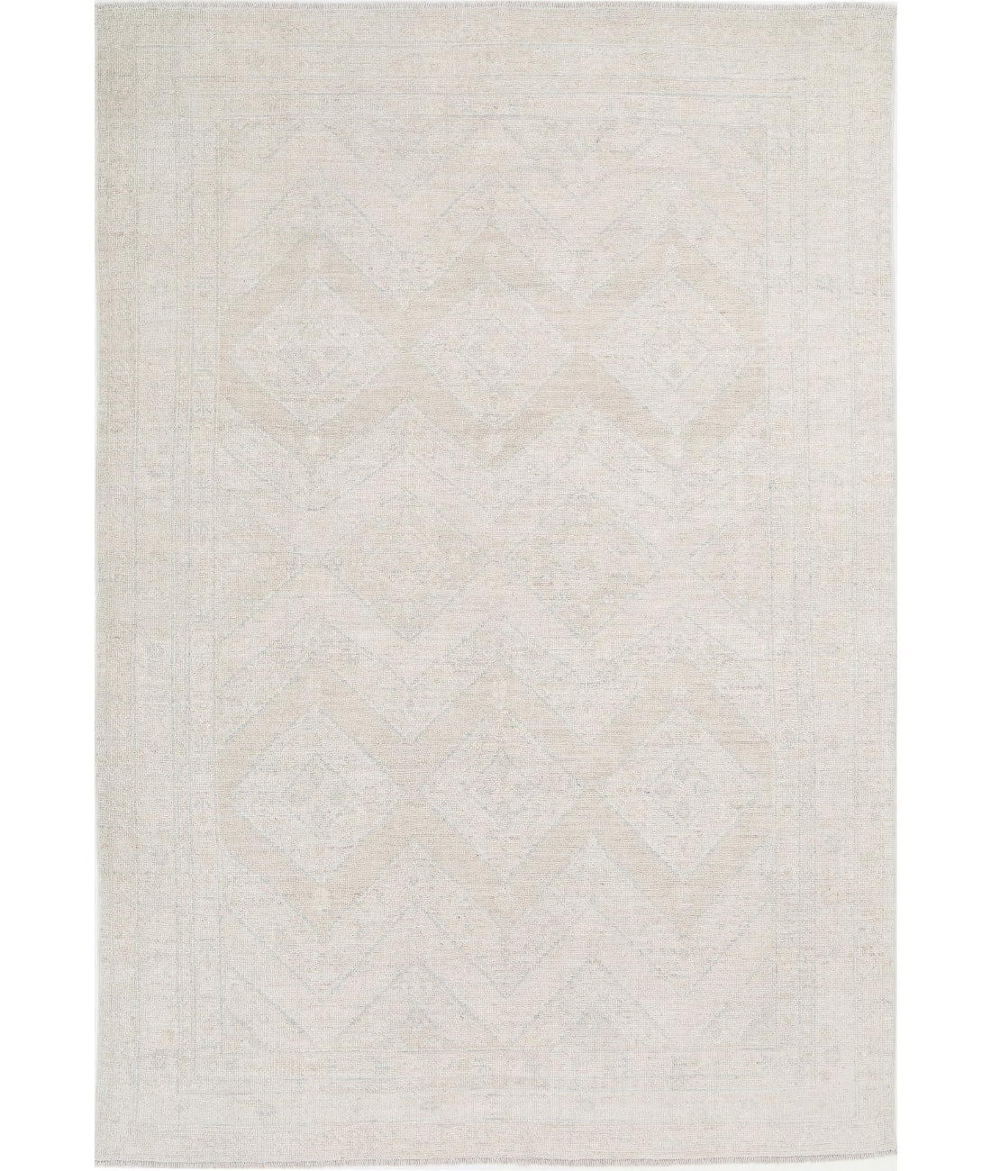 Hand Knotted Oushak Wool Rug - 6&#39;3&#39;&#39; x 9&#39;2&#39;&#39;