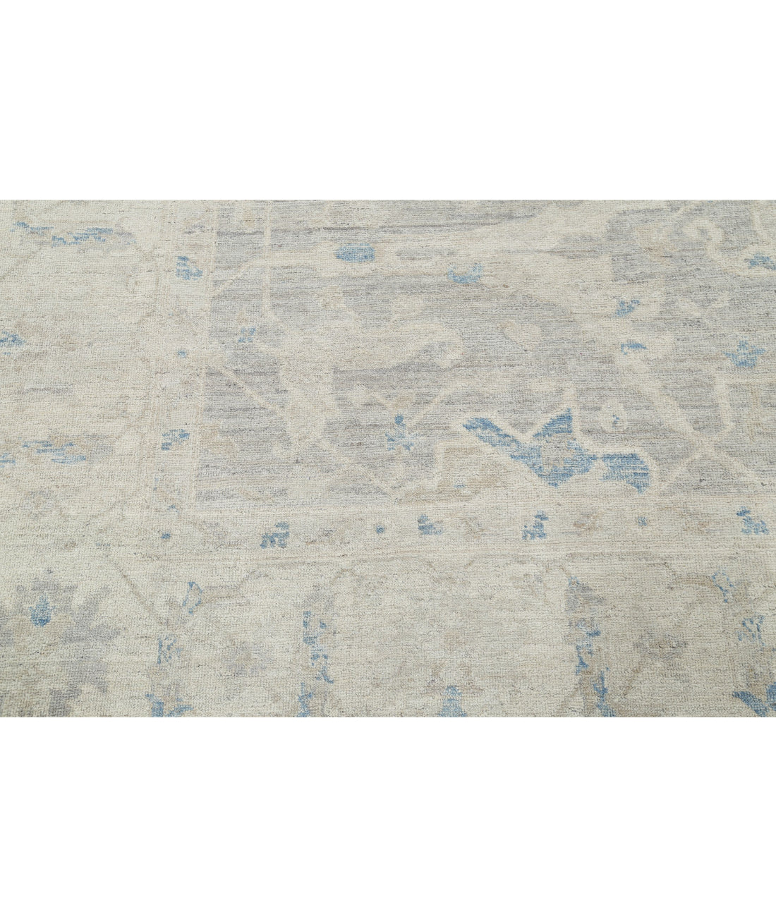 Hand Knotted Oushak Wool Rug - 8'11'' x 11'6'' 8'11'' x 11'6'' (268 X 345) / Grey / Ivory