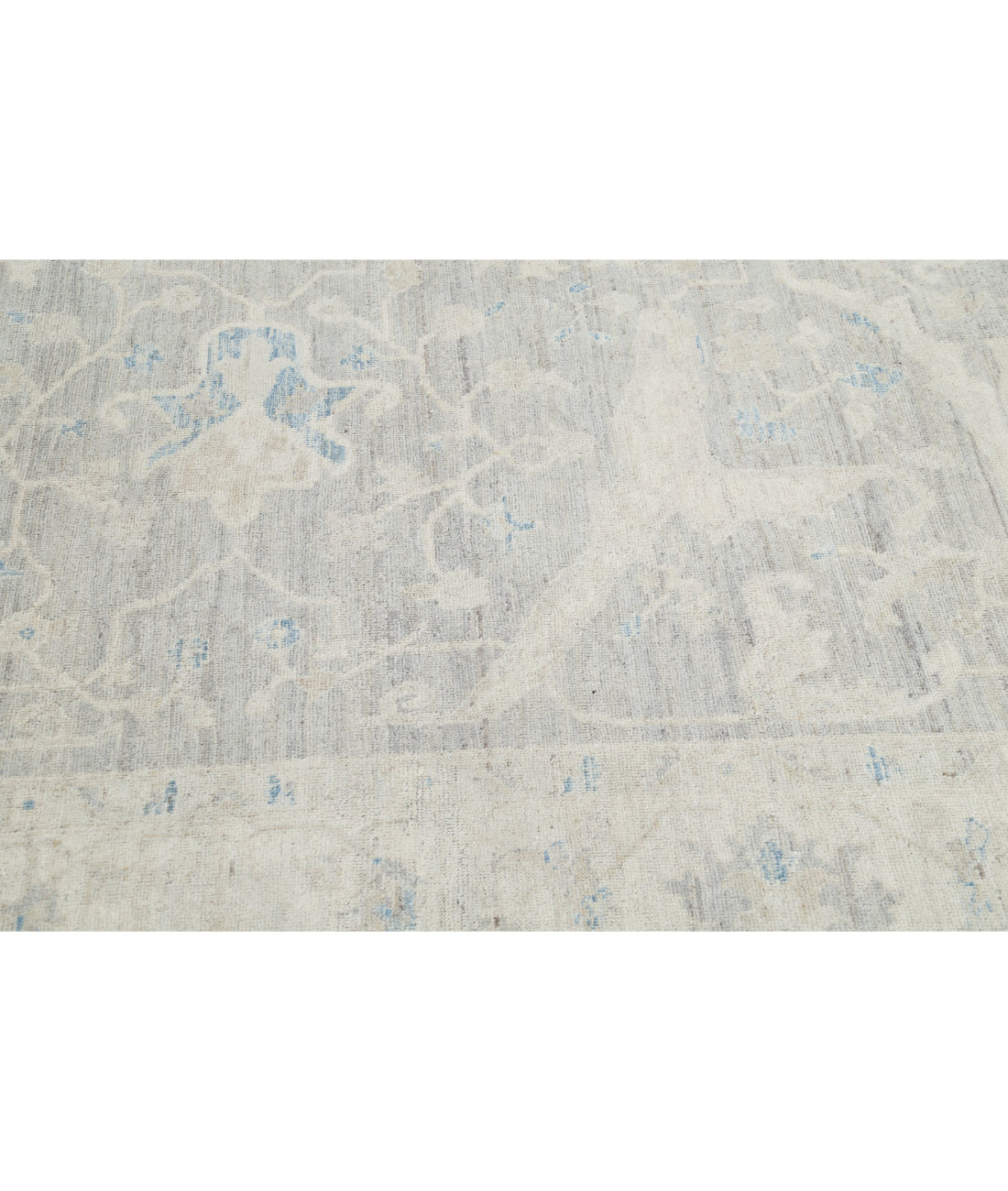 Hand Knotted Oushak Wool Rug - 8'11'' x 11'6'' 8'11'' x 11'6'' (268 X 345) / Grey / Ivory