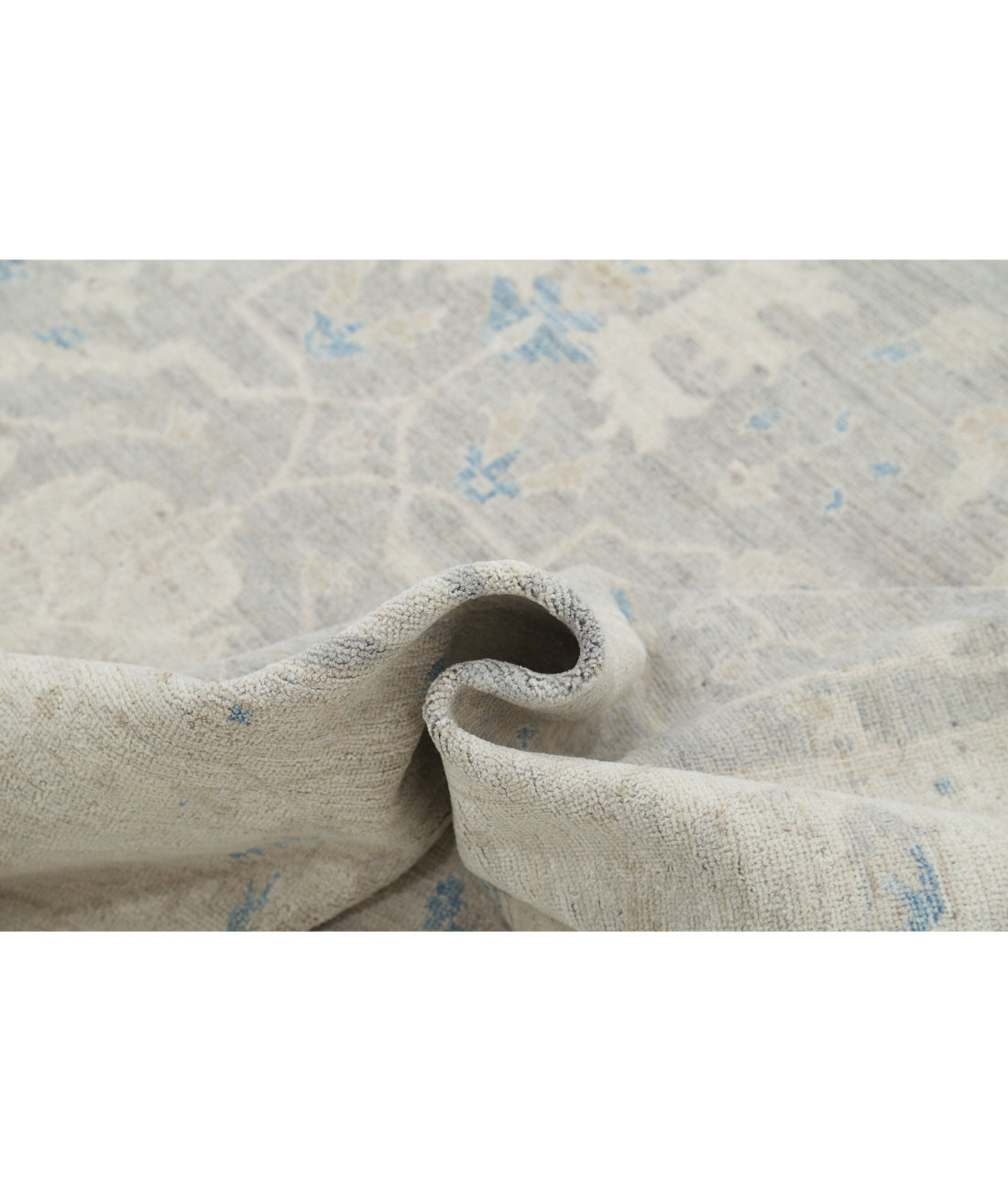 Hand Knotted Oushak Wool Rug - 8'11'' x 11'6'' 8'11'' x 11'6'' (268 X 345) / Grey / Ivory