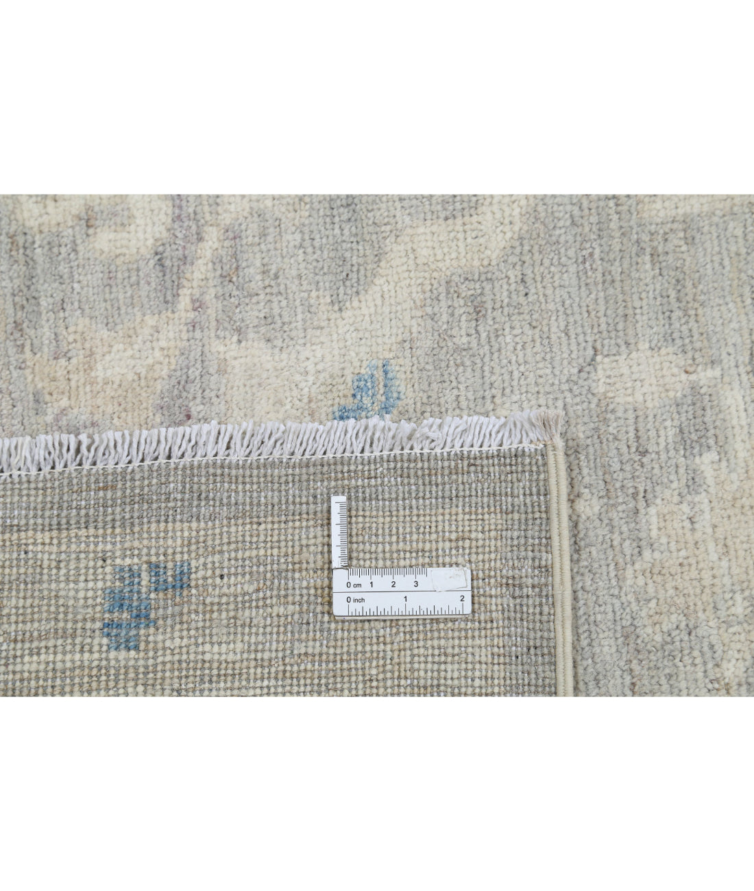 Hand Knotted Oushak Wool Rug - 8'11'' x 11'6'' 8'11'' x 11'6'' (268 X 345) / Grey / Ivory