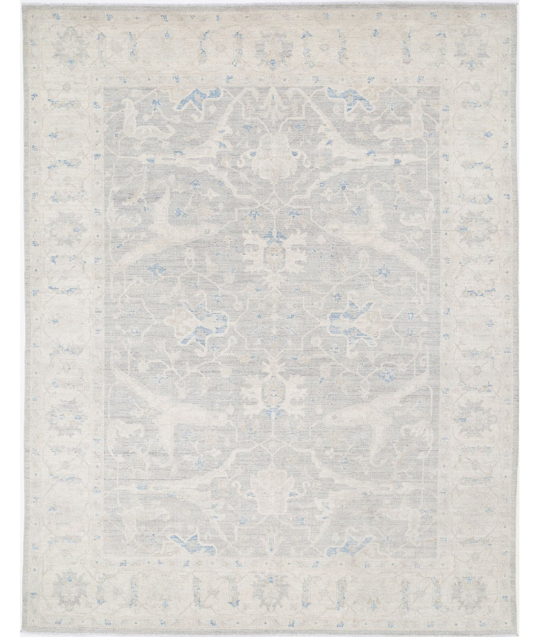 Hand Knotted Oushak Wool Rug - 8&#39;11&#39;&#39; x 11&#39;6&#39;&#39; 8&#39;11&#39;&#39; x 11&#39;6&#39;&#39; (268 X 345) / Grey / Ivory
