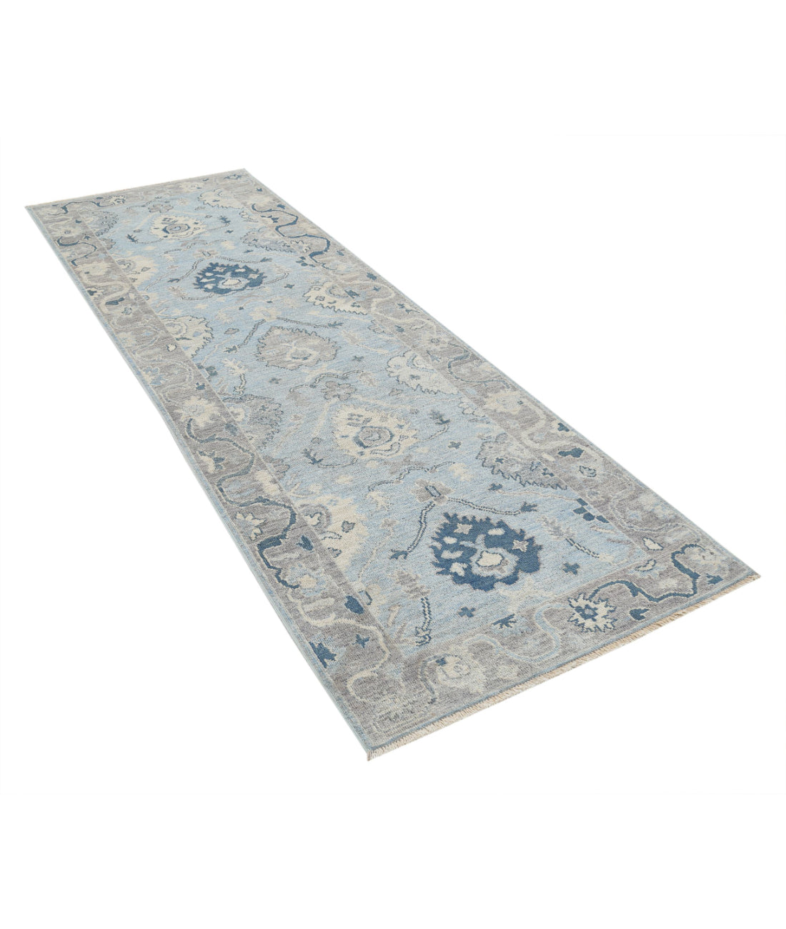 Alfombra de lana Oushak anudada a mano - 3'2'' x 9'7''