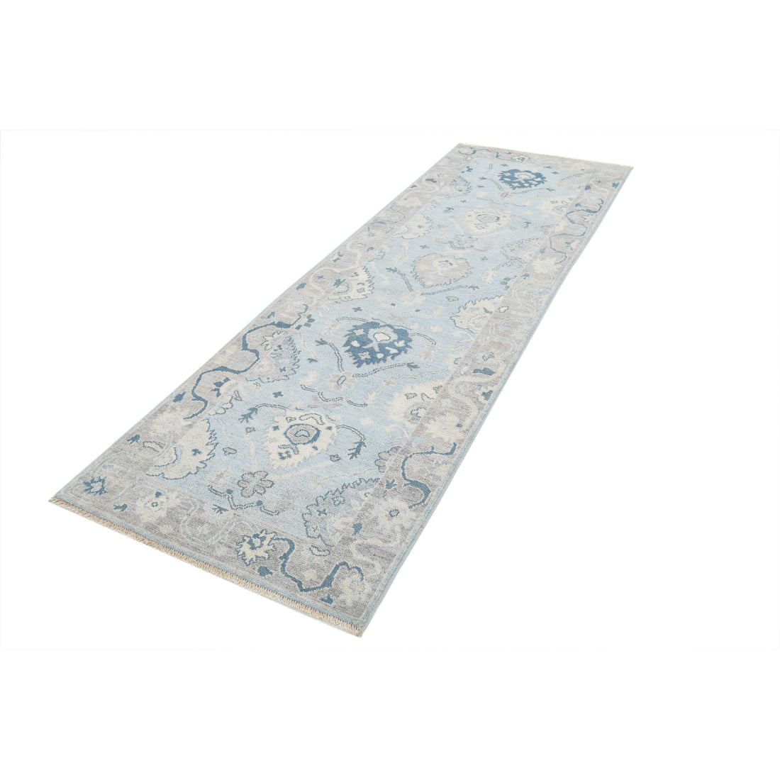 Alfombra de lana Oushak anudada a mano - 3'2'' x 9'7''