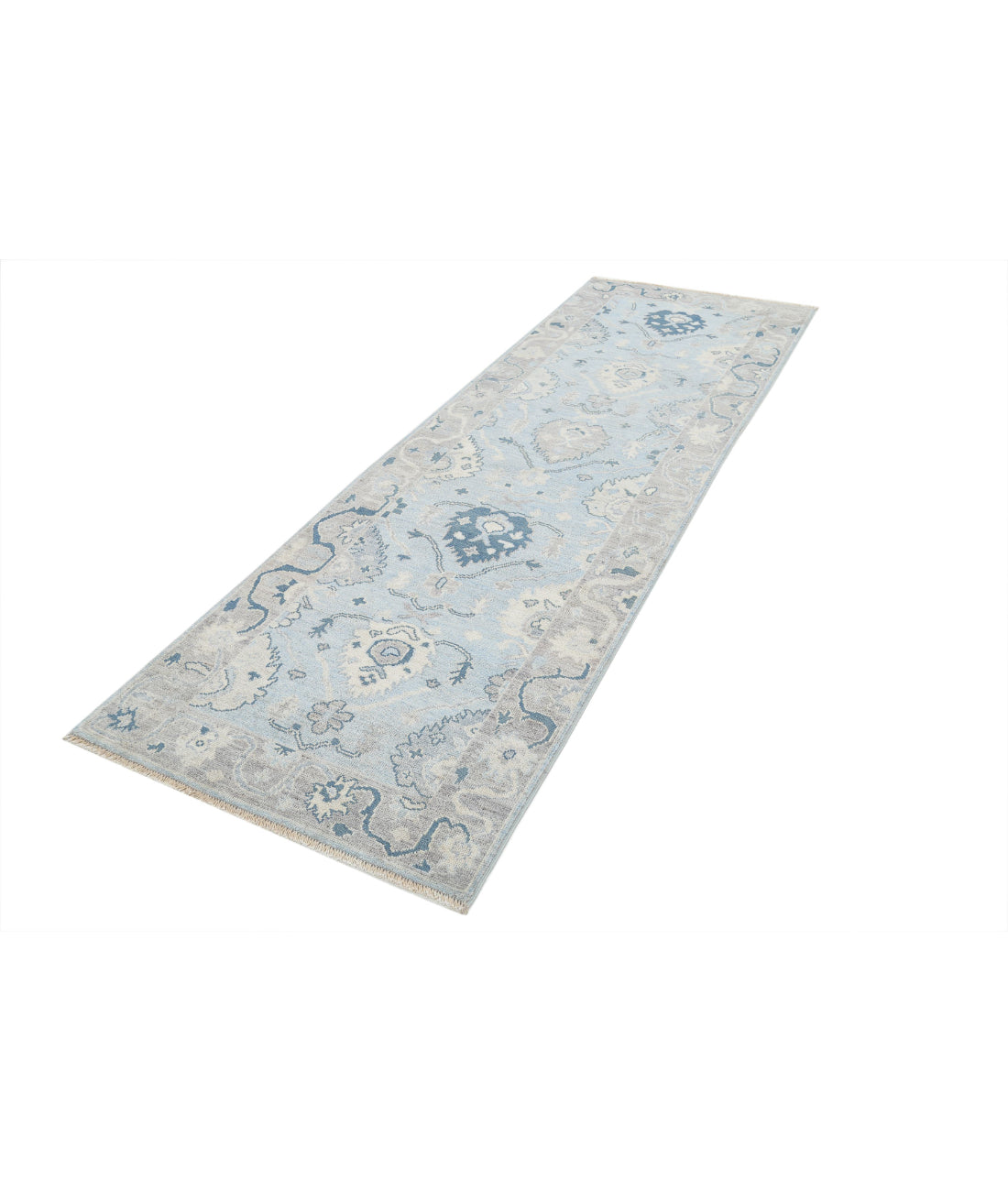 Alfombra de lana Oushak anudada a mano - 3'2'' x 9'7''