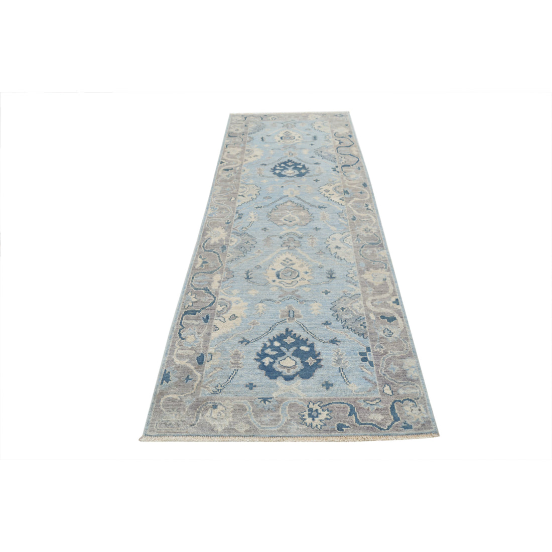 Alfombra de lana Oushak anudada a mano - 3'2'' x 9'7''