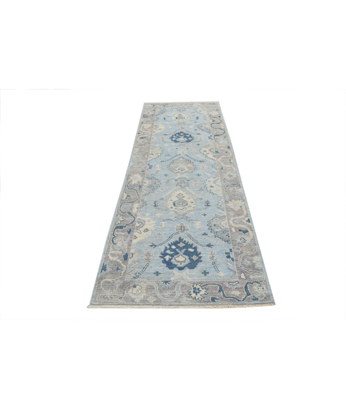 Alfombra de lana Oushak anudada a mano - 3'2'' x 9'7''