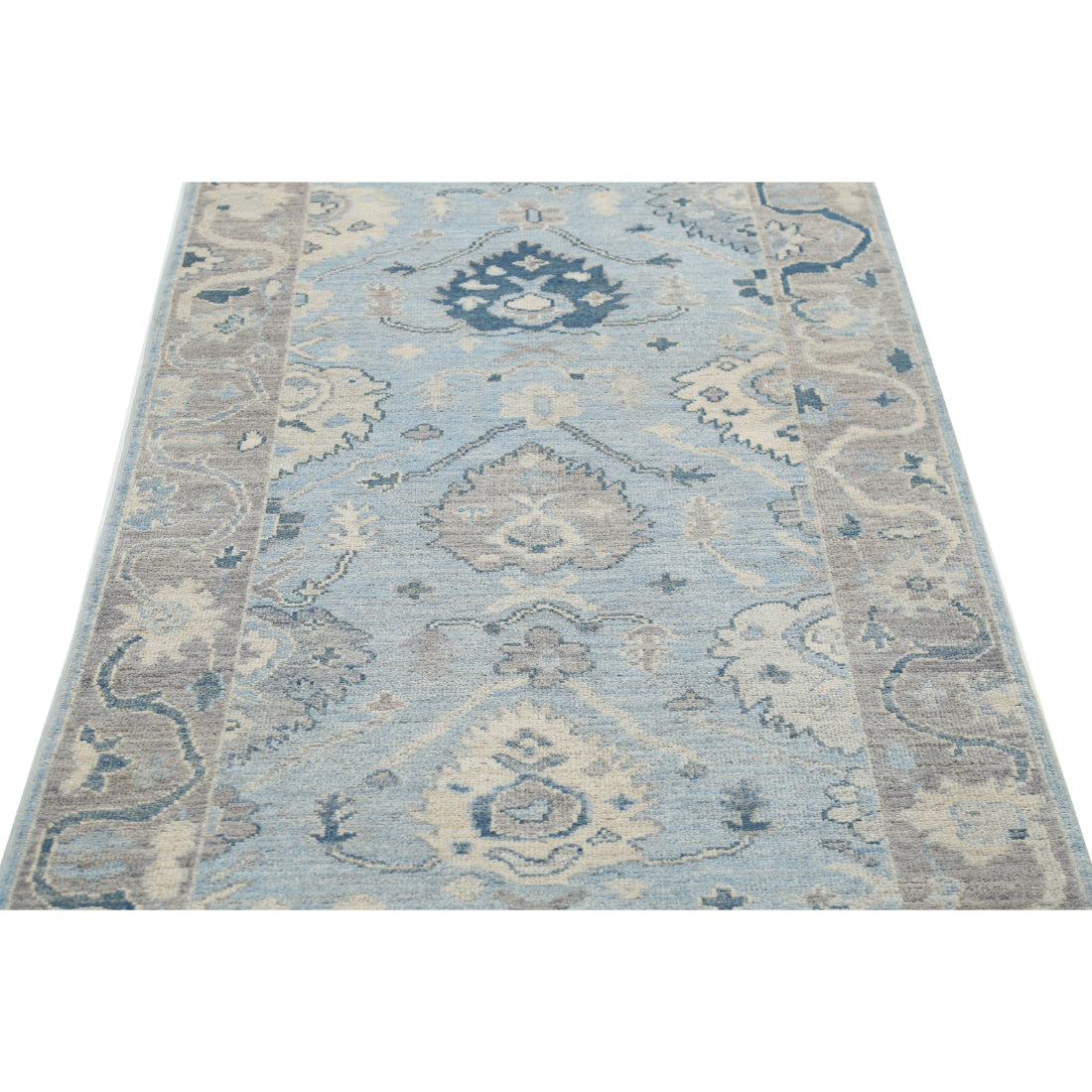Alfombra de lana Oushak anudada a mano - 3'2'' x 9'7''