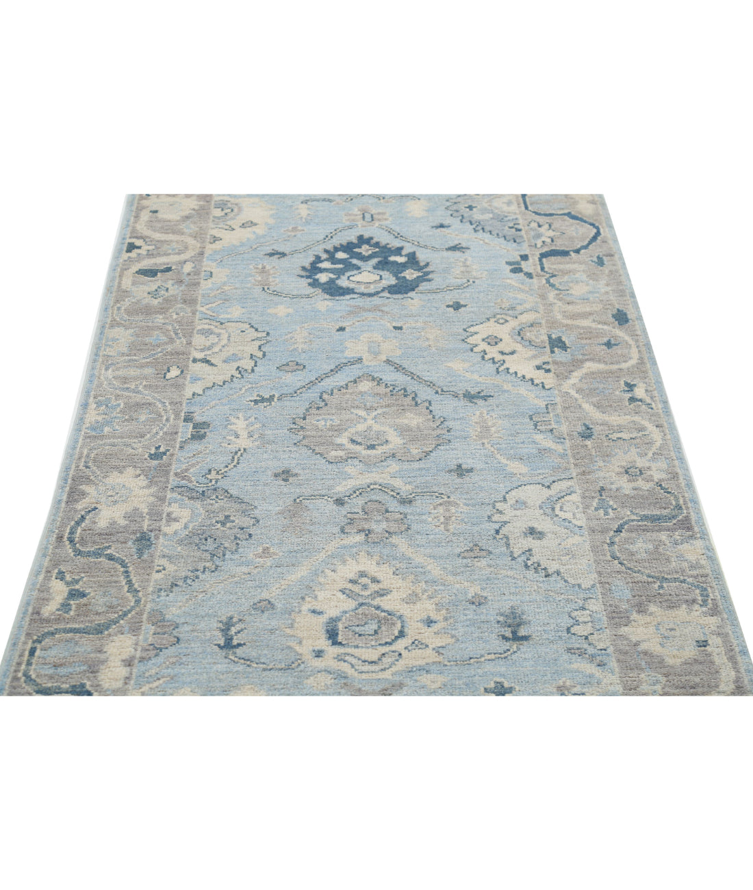 Alfombra de lana Oushak anudada a mano - 3'2'' x 9'7''