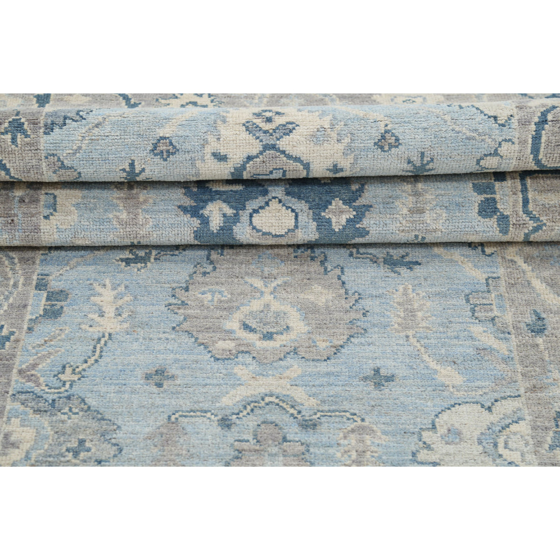 Alfombra de lana Oushak anudada a mano - 3'2'' x 9'7''