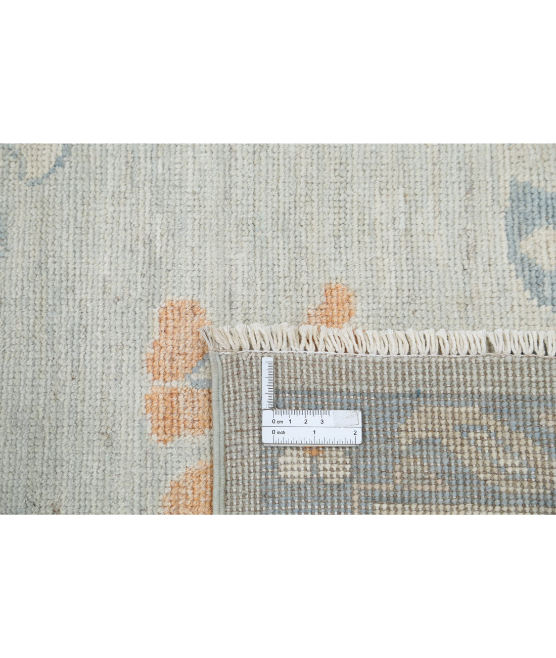 Hand Knotted Oushak Wool Rug - 8'2'' x 9'6'' 8'2'' x 9'6'' (245 X 285) / Green / Ivory