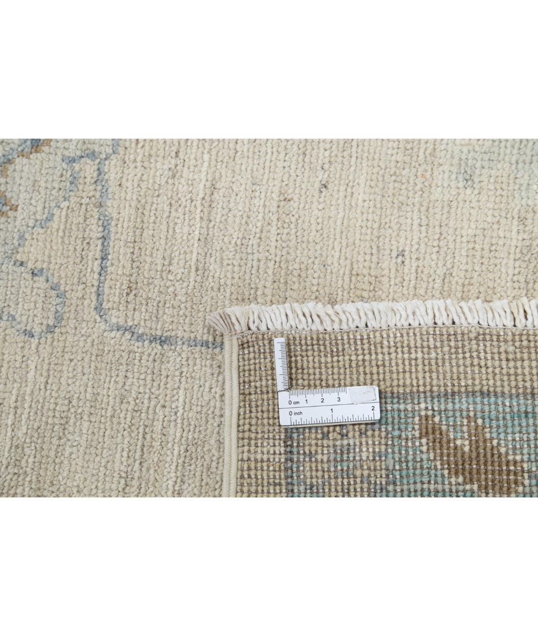 Hand Knotted Oushak Wool Rug - 9'2'' x 11'9''