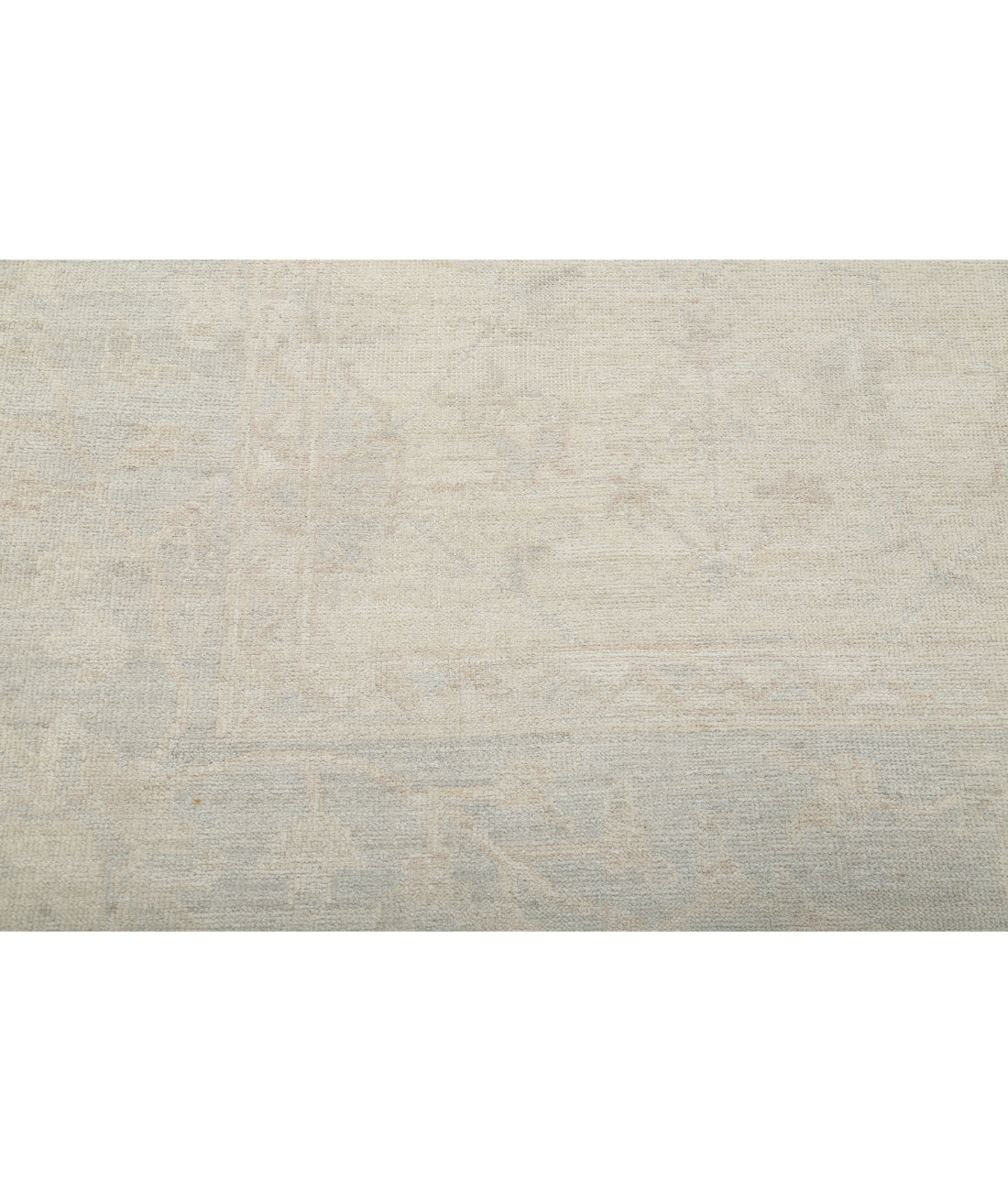 Hand Knotted Oushak Wool Rug - 9'3'' x 12'2'' 9'3'' x 12'2'' (278 X 365) / Ivory / Grey