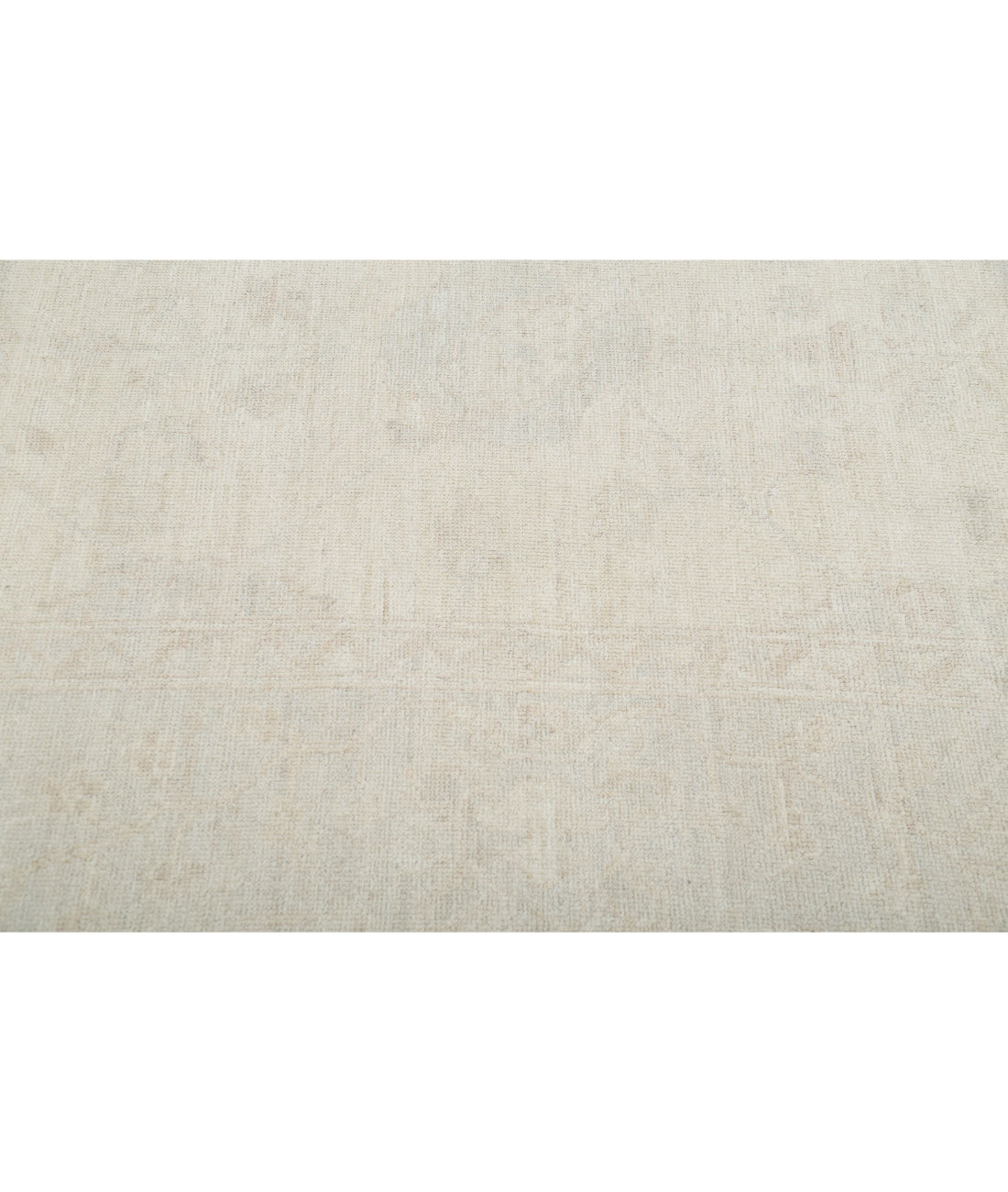 Hand Knotted Oushak Wool Rug - 9'3'' x 12'2'' 9'3'' x 12'2'' (278 X 365) / Ivory / Grey