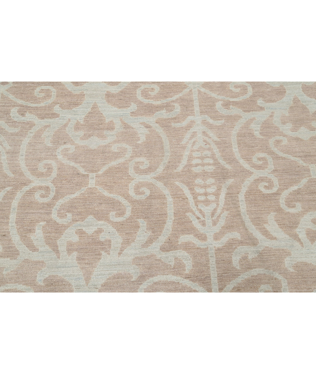 Hand Knotted Oushak Wool Rug - 8'1'' x 9'9'' 8'1'' x 9'9'' (243 X 293) / Taupe / Blue