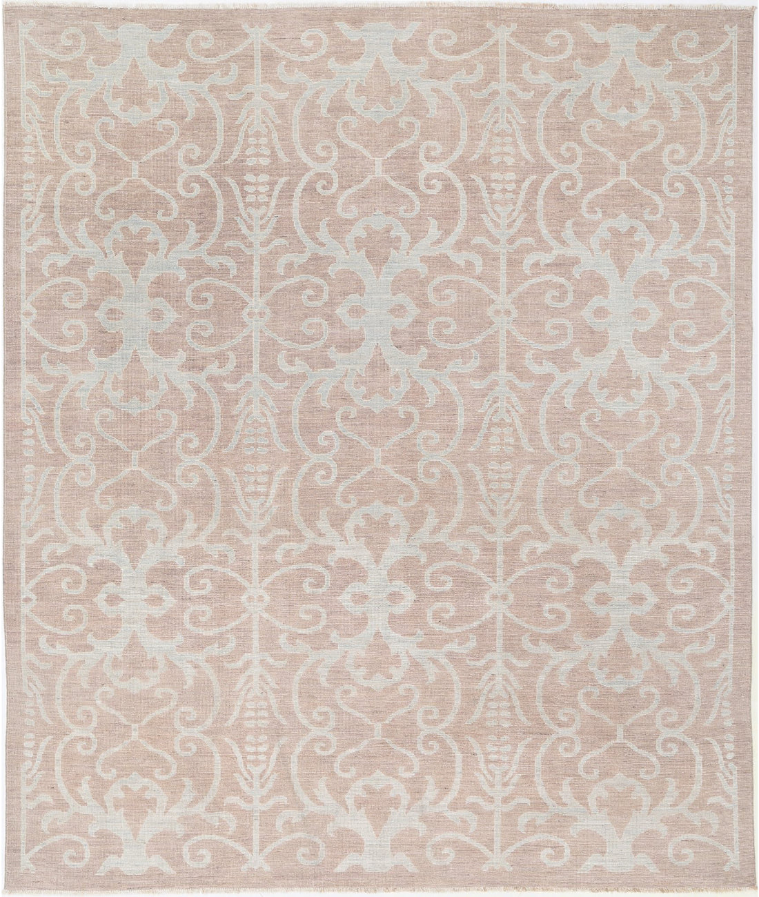 Hand Knotted Oushak Wool Rug - 8&#39;1&#39;&#39; x 9&#39;9&#39;&#39;