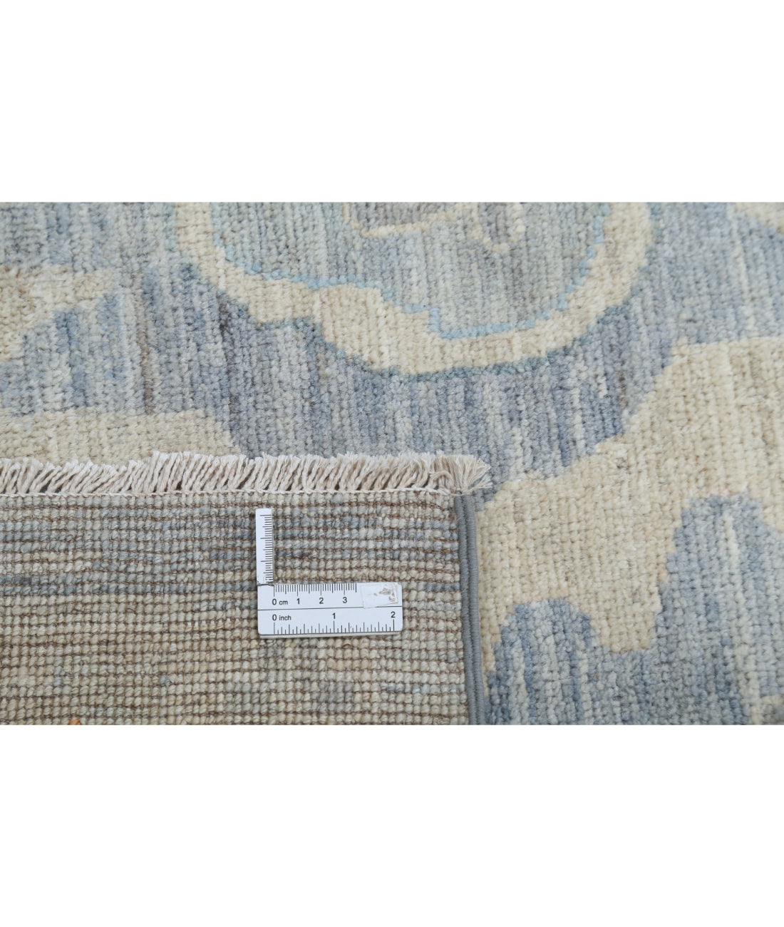 Hand Knotted Oushak Wool Rug - 10'0'' x 13'11'' 10'0'' x 13'11'' (300 X 418) / Blue / Grey