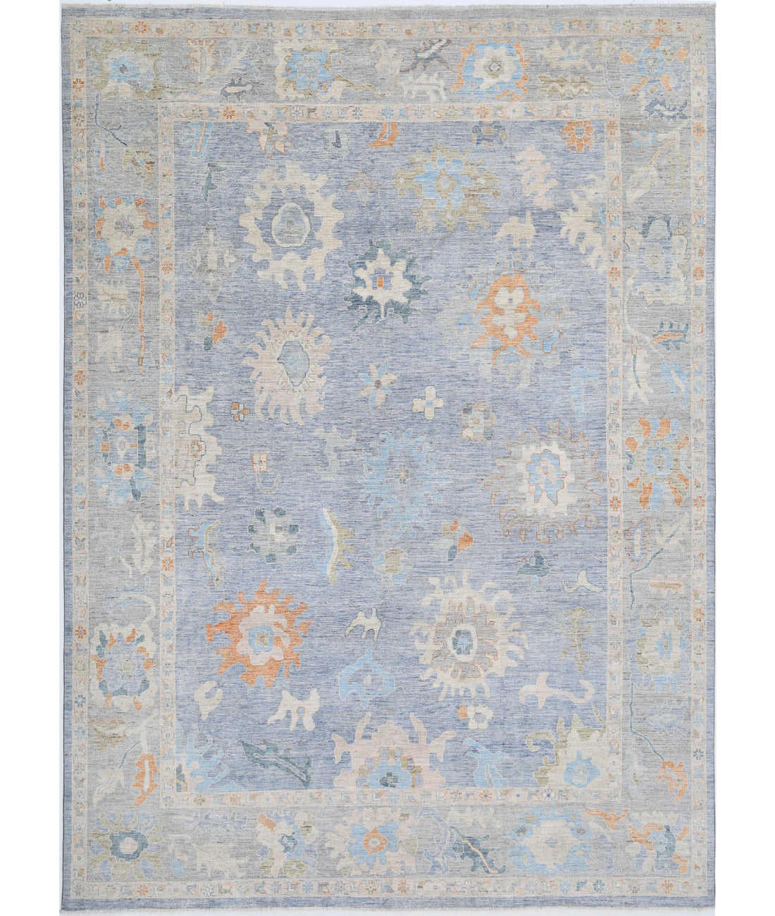 Hand Knotted Oushak Wool Rug - 10'0'' x 13'11''
