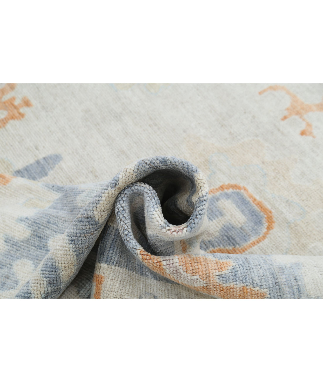 Hand Knotted Oushak Wool Rug - 8'11'' x 12'4'' 8'11'' x 12'4'' (268 X 370) / Beige / Grey