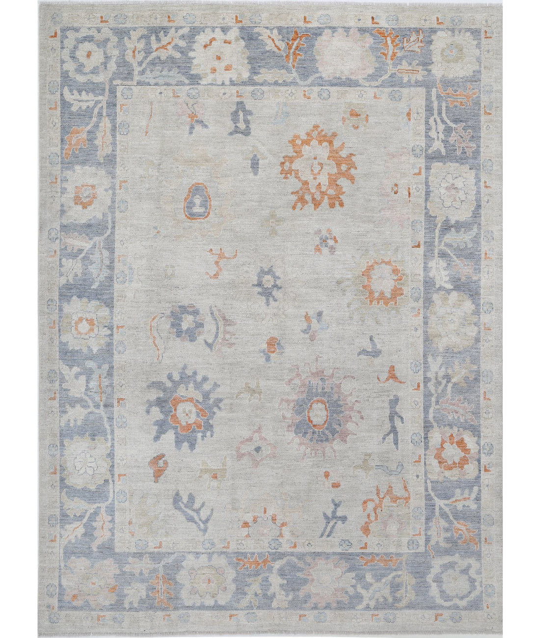 Hand Knotted Oushak Wool Rug - 8&#39;11&#39;&#39; x 12&#39;4&#39;&#39;