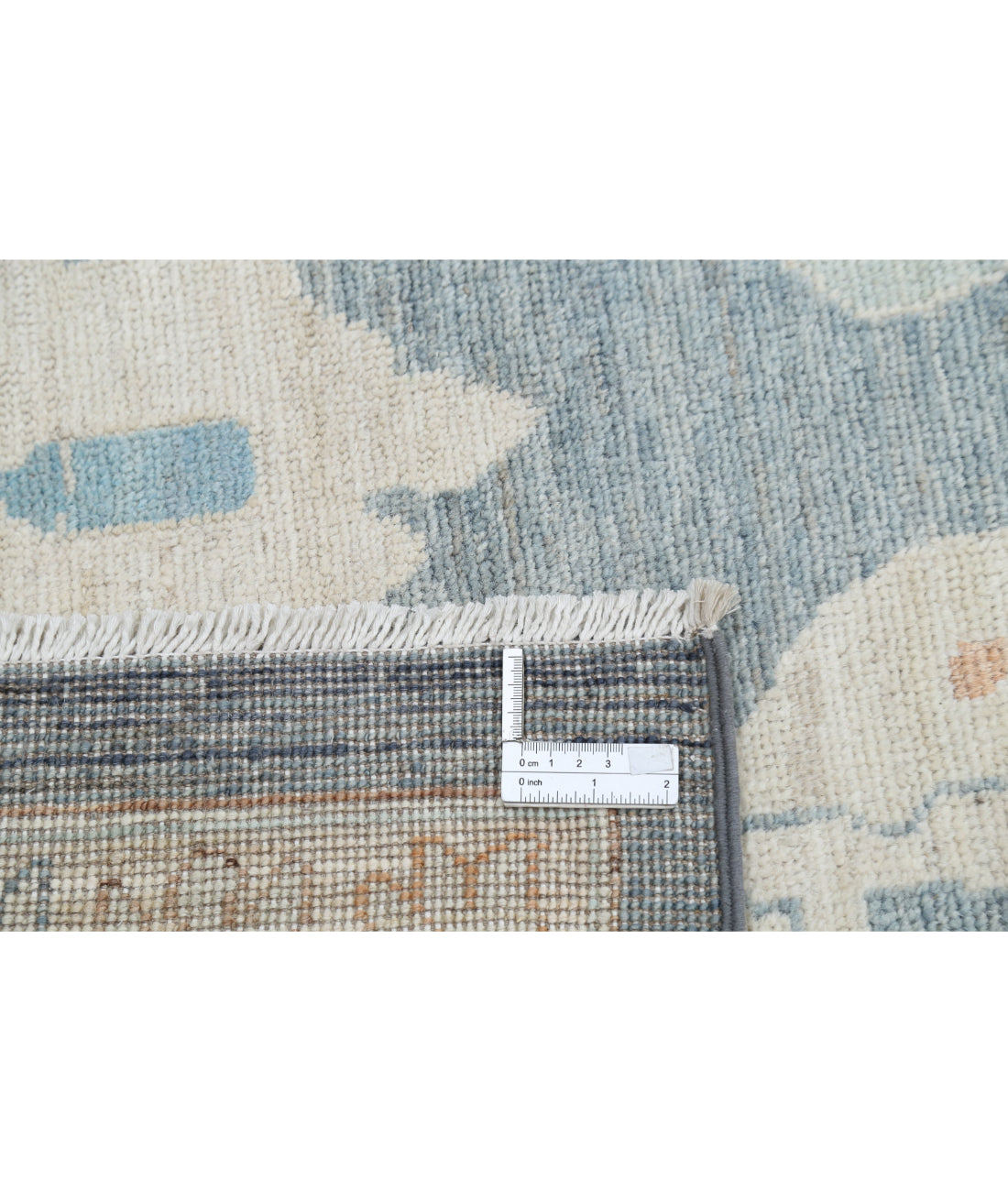 Hand Knotted Oushak Wool Rug - 10'3'' x 13'10'' 10'3'' x 13'10'' (308 X 415) / Grey / Ivory