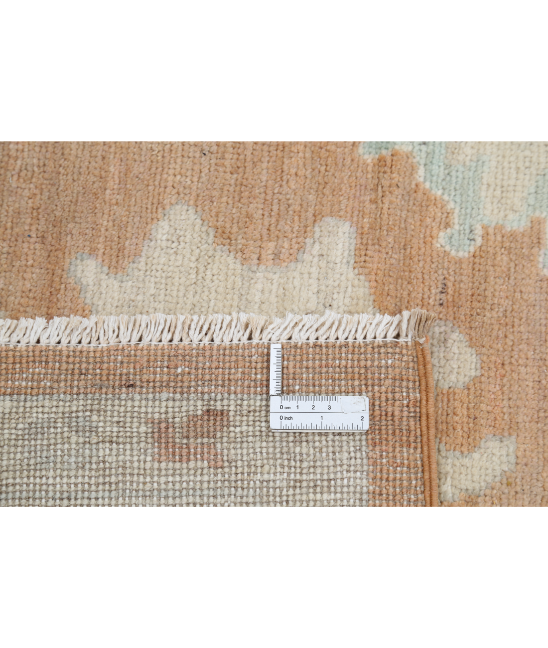 Hand Knotted Oushak Wool Rug 8' 3" X 9' 11" 8' 3" X 9' 11" (251 X 302) / Brown / Ivory