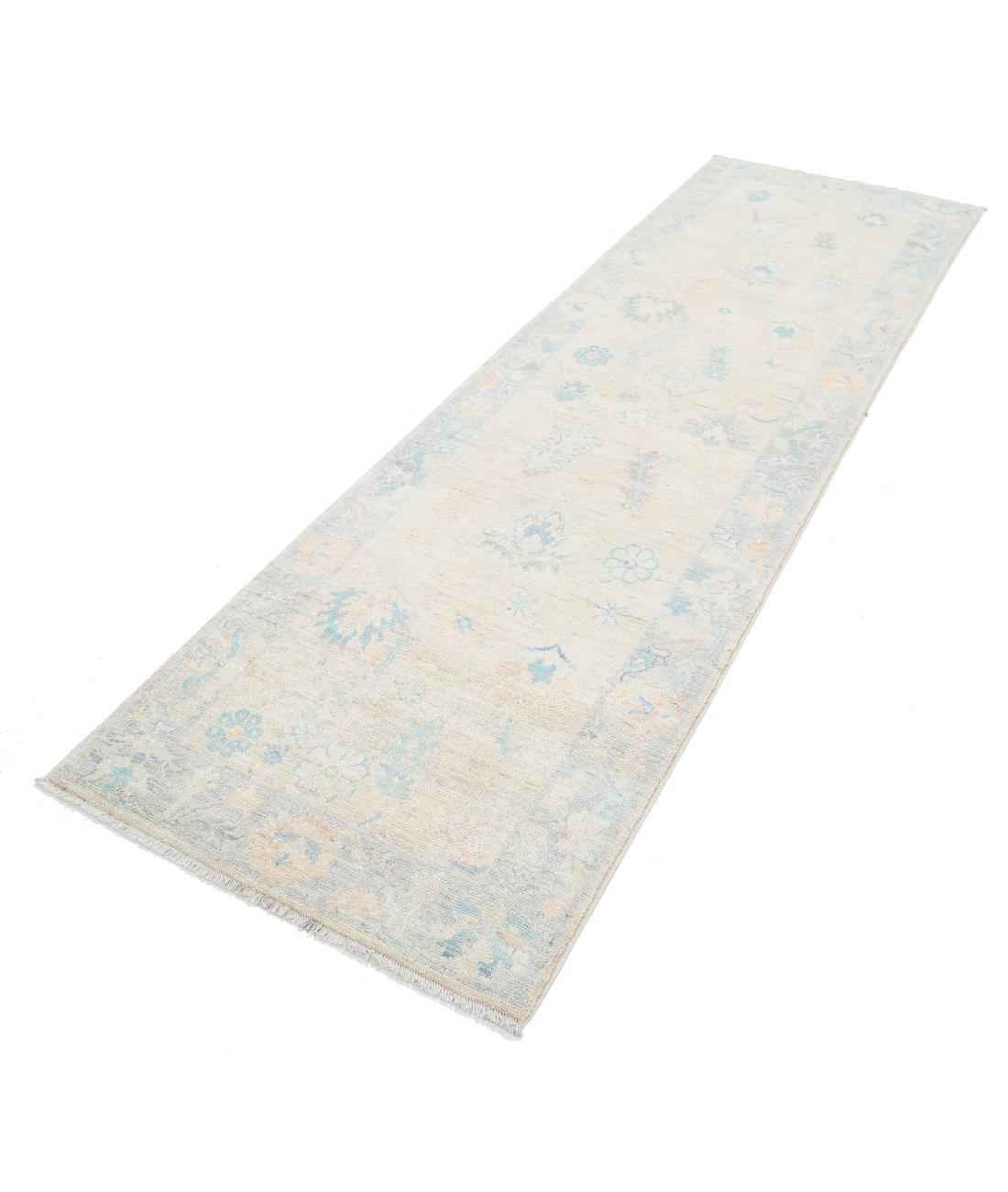 Hand Knotted Oushak Wool Rug - 3'0'' x 9'7'' 3' 0" X 9' 7" (91 X 292) / Taupe / Grey