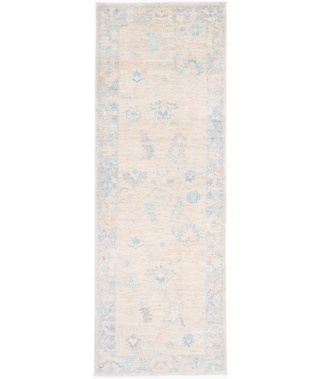 Hand Knotted Oushak Wool Rug - 3&#39;0&#39;&#39; x 9&#39;7&#39;&#39; 3&#39; 0&quot; X 9&#39; 7&quot; (91 X 292) / Taupe / Grey