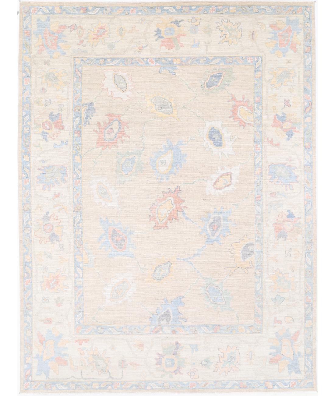 Hand Knotted Oushak Wool Rug - 9&#39;2&#39;&#39; x 12&#39;2&#39;&#39; 9&#39; 2&quot; X 12&#39; 2&quot; (279 X 371) / Taupe / Ivory