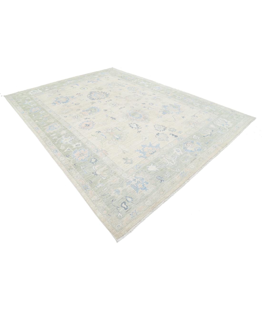 Hand Knotted Oushak Wool Rug - 9'0'' x 11'10'' 9' 0" X 11' 10" (274 X 361) / Taupe / Green