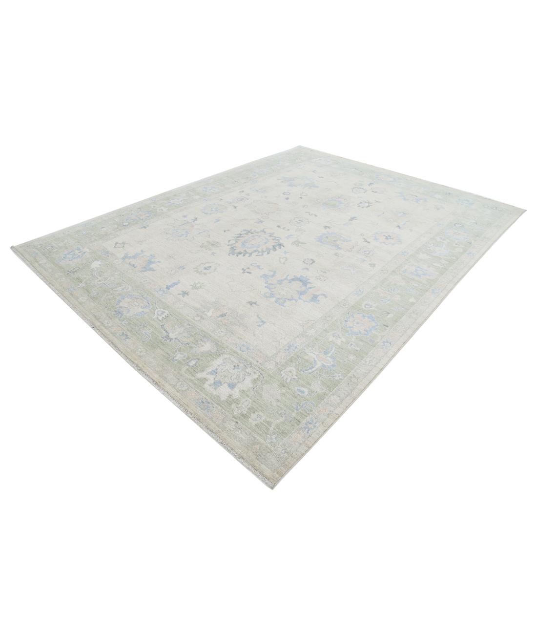 Hand Knotted Oushak Wool Rug - 9'0'' x 11'10'' 9' 0" X 11' 10" (274 X 361) / Taupe / Green