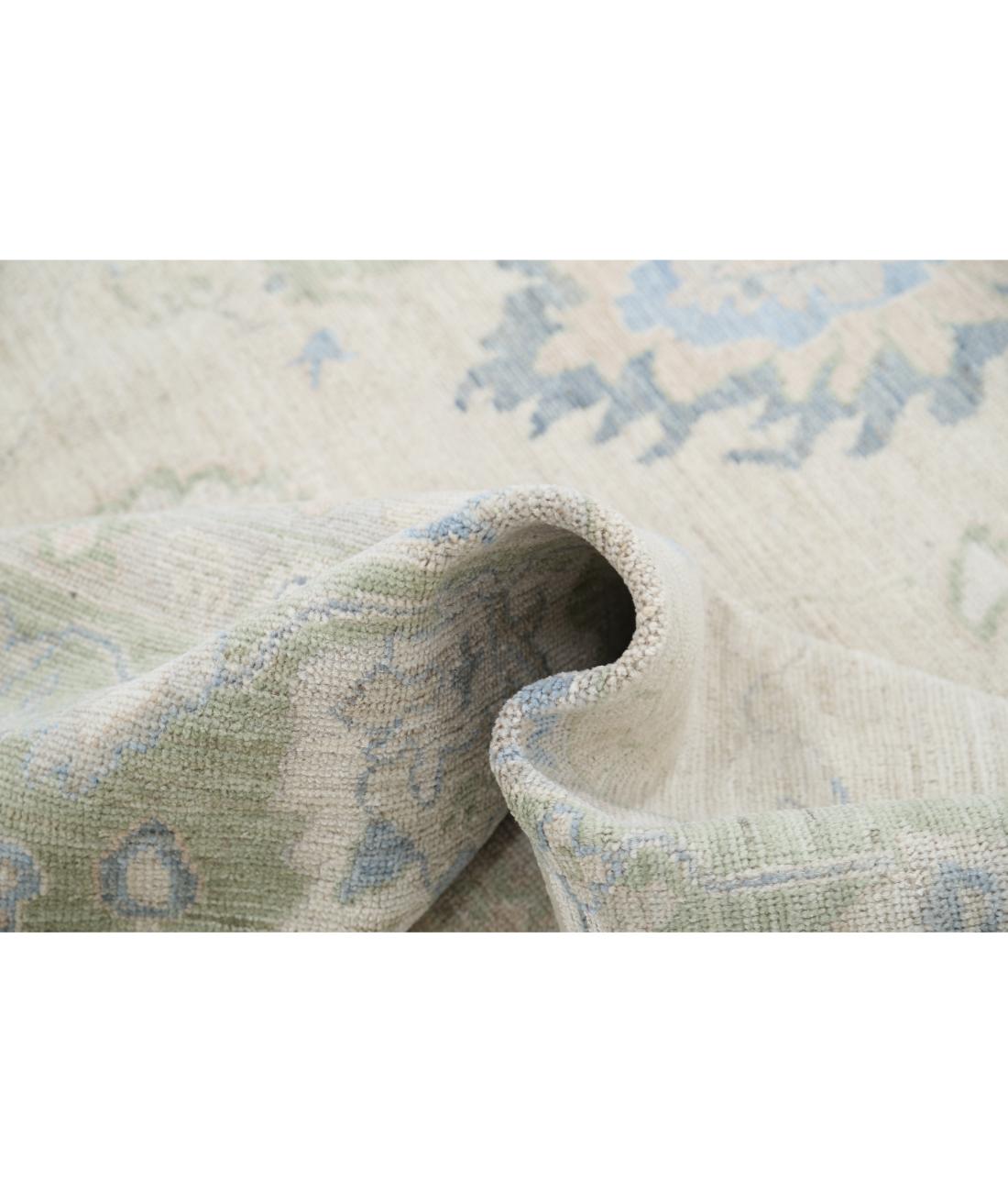 Hand Knotted Oushak Wool Rug - 9'0'' x 11'10'' 9' 0" X 11' 10" (274 X 361) / Taupe / Green