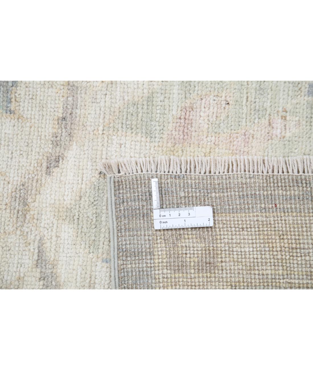 Hand Knotted Oushak Wool Rug - 10'6'' x 13'8''