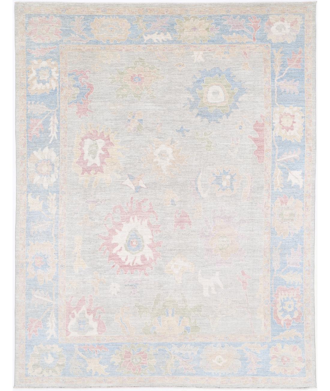Hand Knotted Oushak Wool Rug - 9&#39;0&#39;&#39; x 11&#39;9&#39;&#39; 9&#39; 0&quot; X 11&#39; 9&quot; (274 X 358) / Grey / Blue
