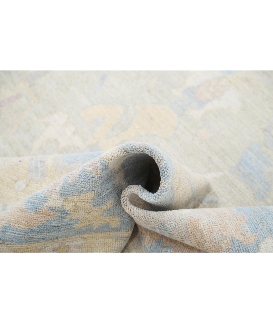 Hand Knotted Oushak Wool Rug - 8'0'' x 9'10'' 8' 0" X 9' 10" (244 X 300) / Green / Blue