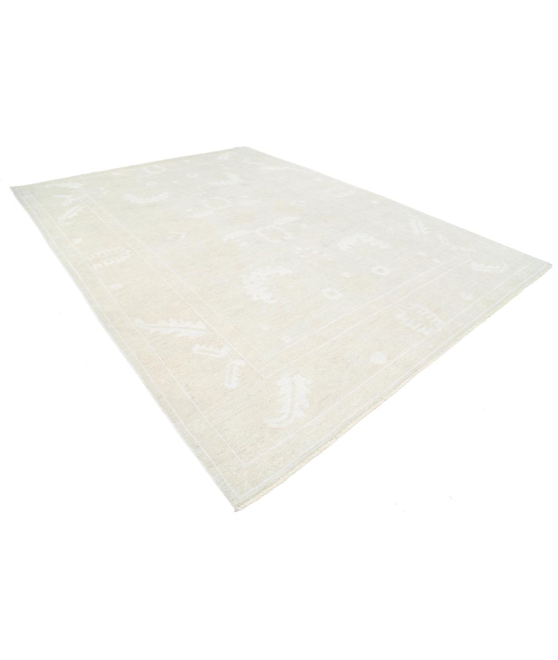 Hand Knotted Oushak Wool Rug - 10'2'' x 13'8'' 10' 2" X 13' 8" (310 X 417) / Taupe / Ivory