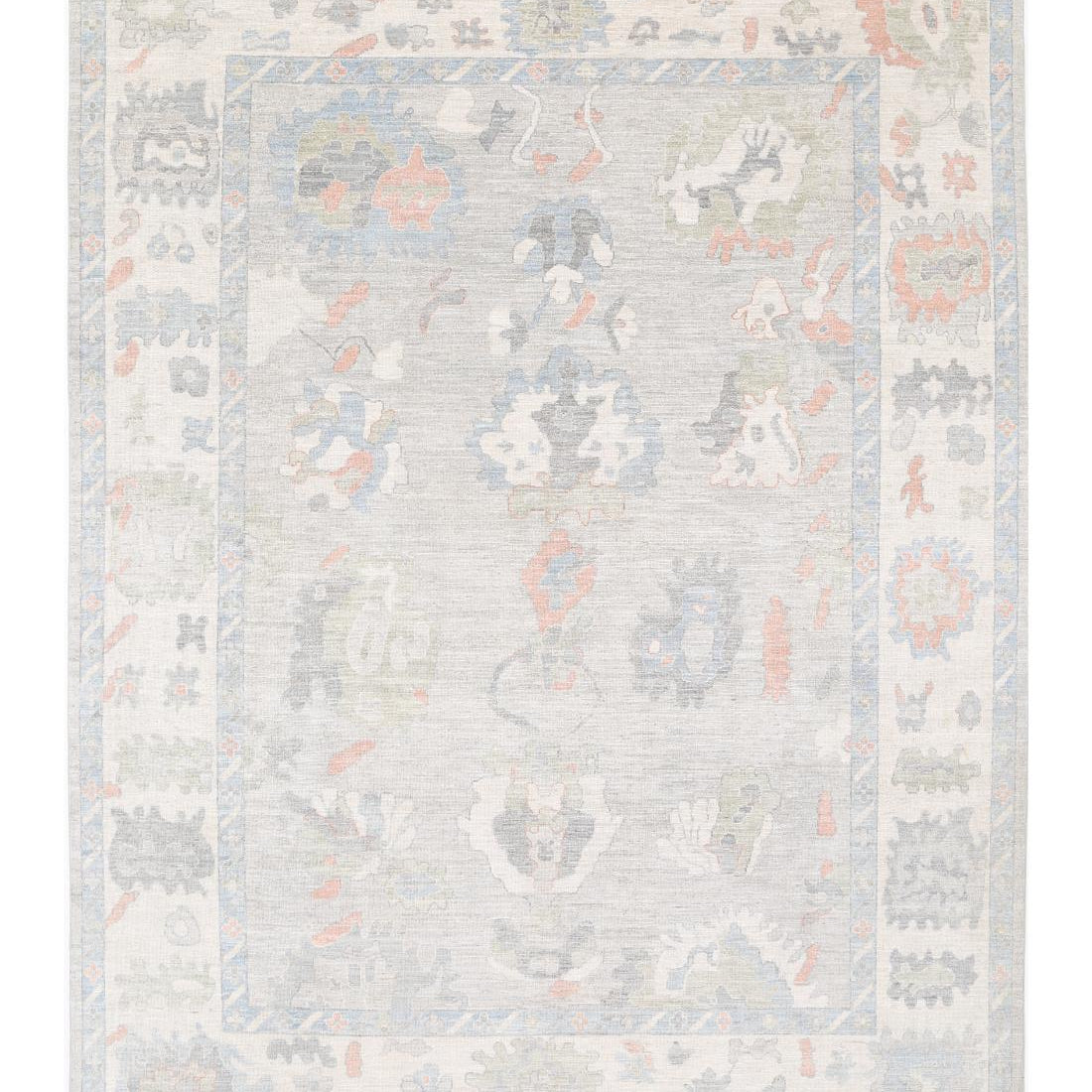 Hand Knotted Oushak Wool Rug - 10'1'' x 13'8''