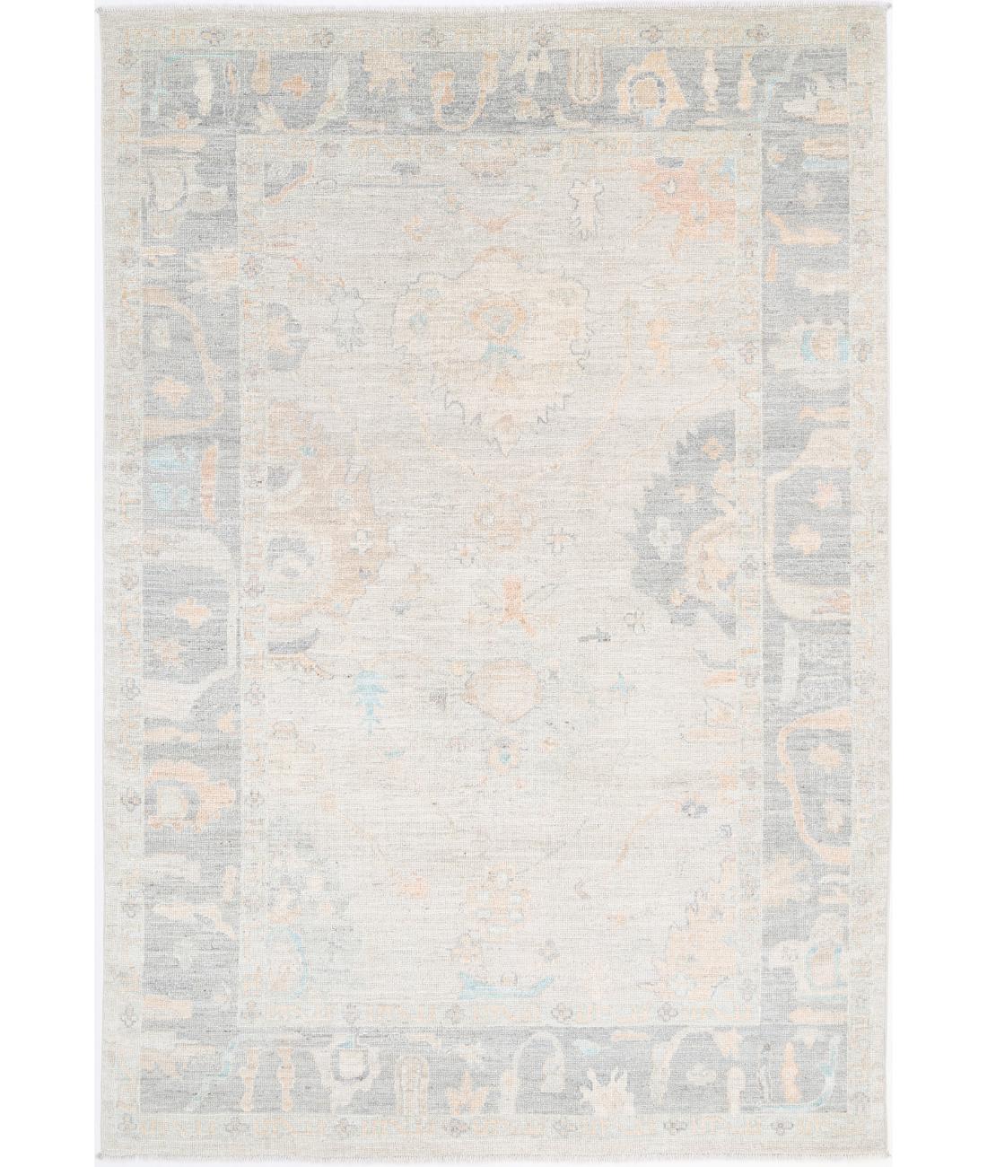 Hand Knotted Oushak Wool Rug - 6&#39;4&#39;&#39; x 9&#39;6&#39;&#39; 6&#39; 4&quot; X 9&#39; 6&quot; (193 X 290) / Silver / Grey