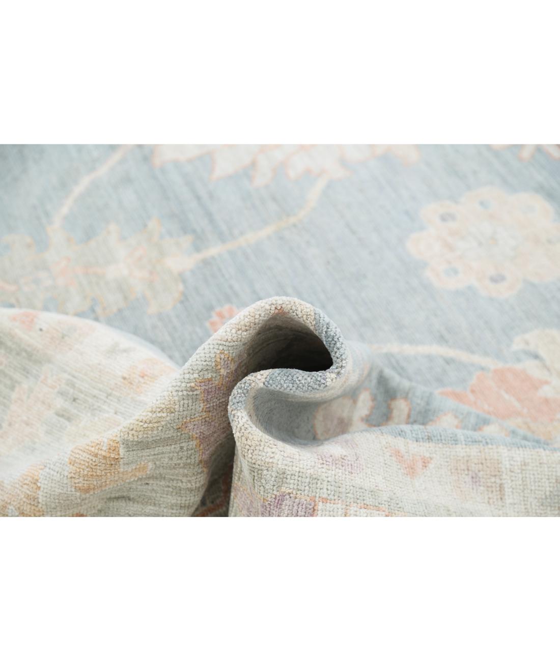 Hand Knotted Oushak Wool Rug - 10'0'' x 13'7'' 10' 0" X 13' 7" (305 X 414) / Grey / Green