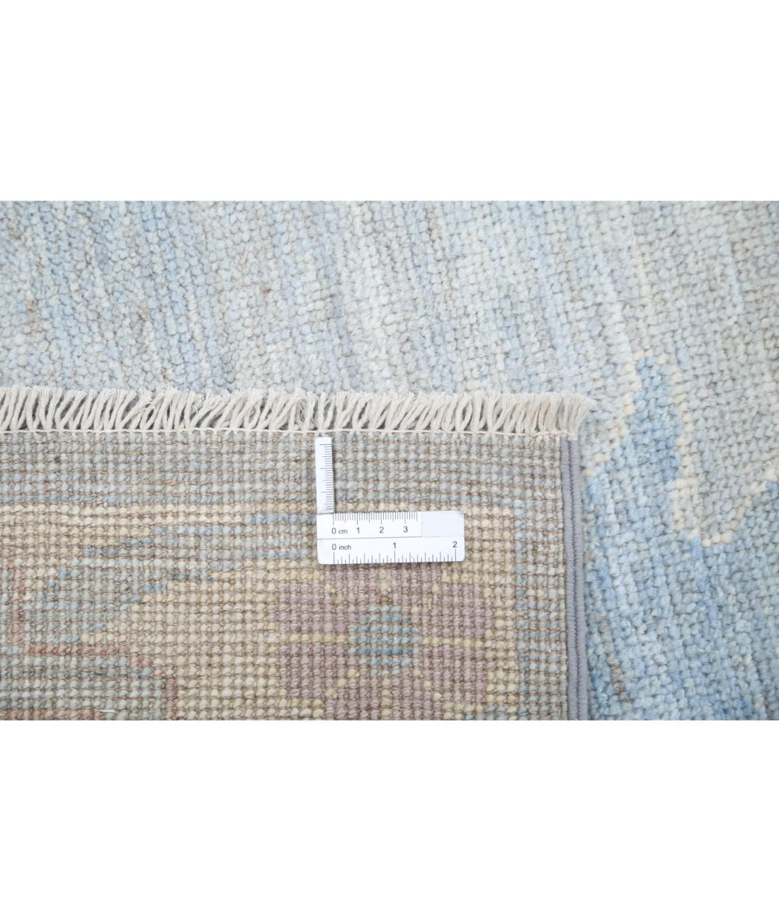 Hand Knotted Oushak Wool Rug - 12'2'' x 14'9'' 12' 2" X 14' 9" (371 X 450) / Blue / Grey