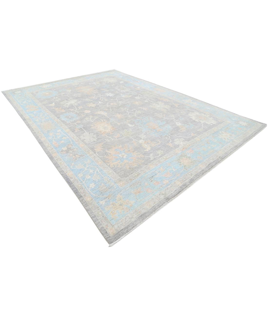Hand Knotted Oushak Wool Rug - 10'1'' x 13'11'' 10' 1" X 13' 11" (307 X 424) / Grey / Green