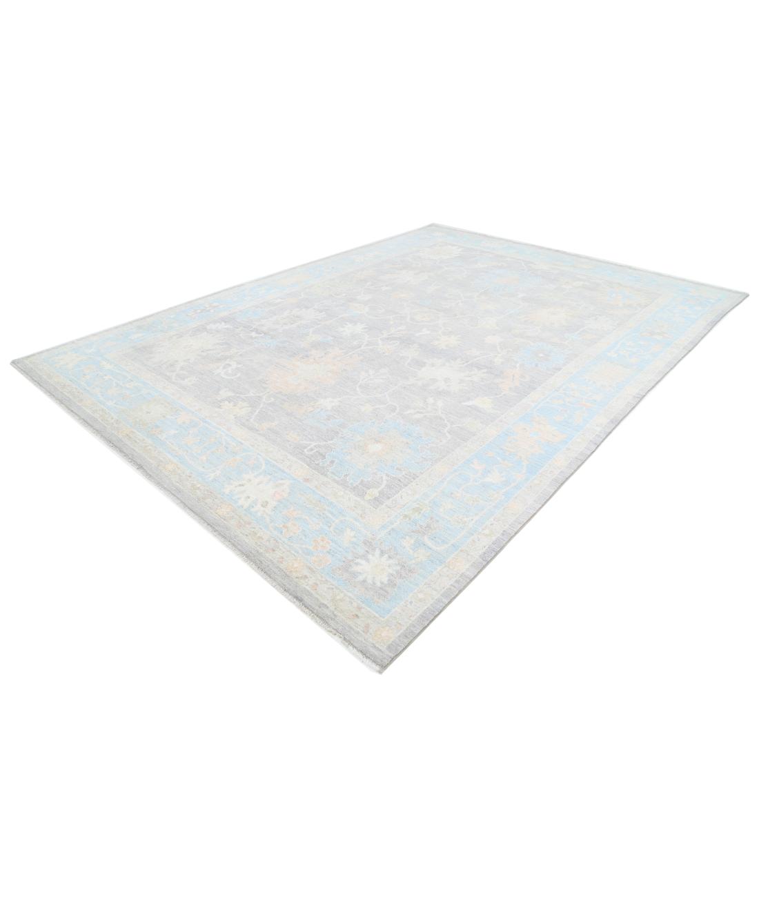 Hand Knotted Oushak Wool Rug - 10'1'' x 13'11'' 10' 1" X 13' 11" (307 X 424) / Grey / Green