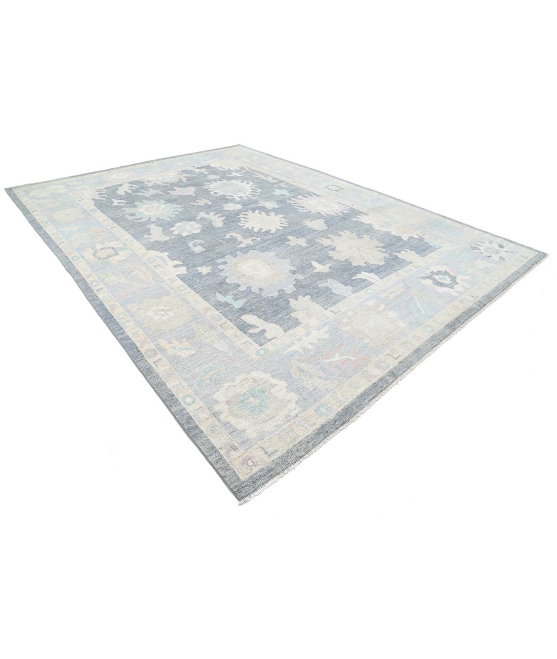 Hand Knotted Oushak Wool Rug - 10'2'' x 13'10'' 10' 2" X 13' 10" (310 X 422) / Grey / Silver