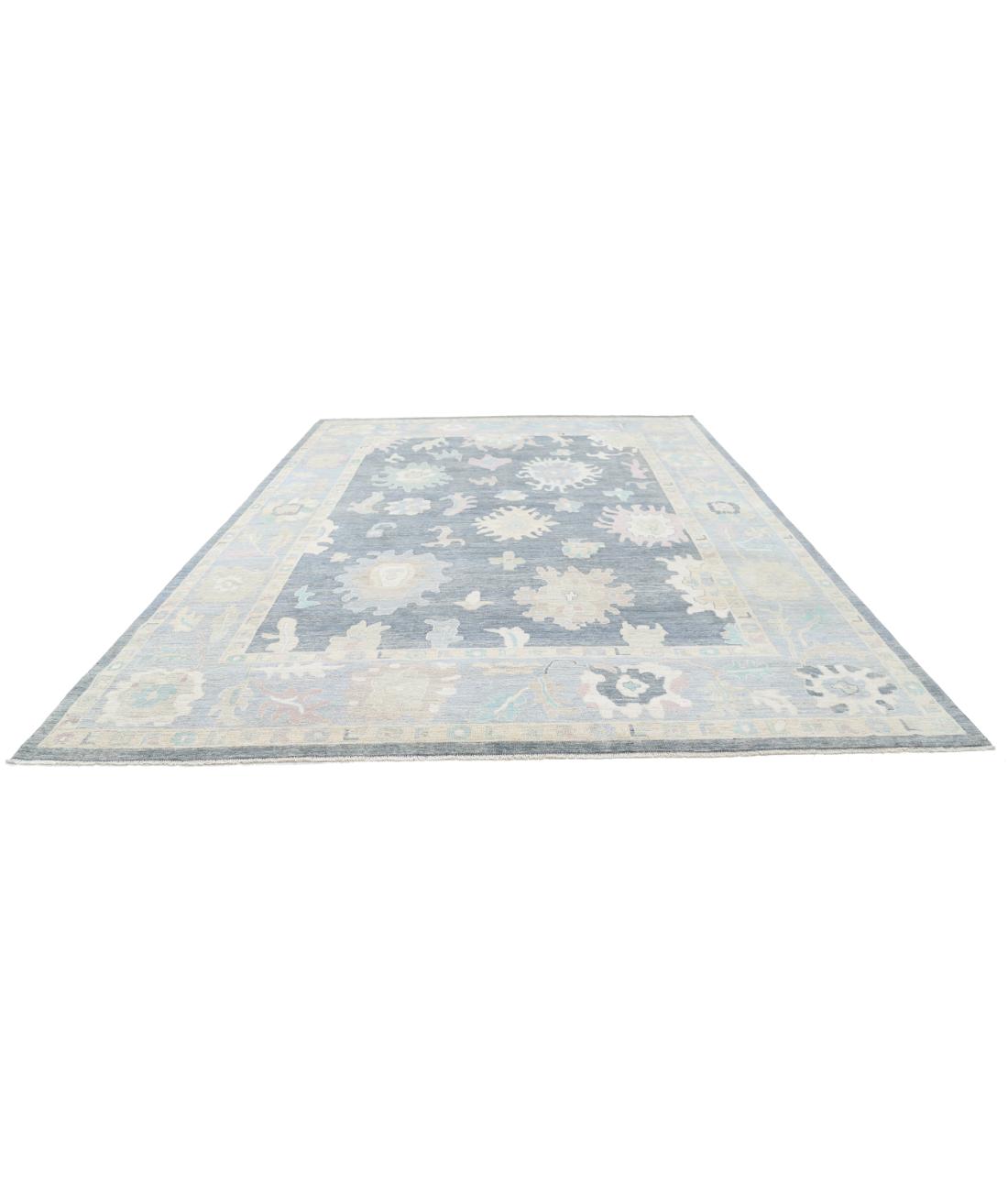 Hand Knotted Oushak Wool Rug - 10'2'' x 13'10'' 10' 2" X 13' 10" (310 X 422) / Grey / Silver
