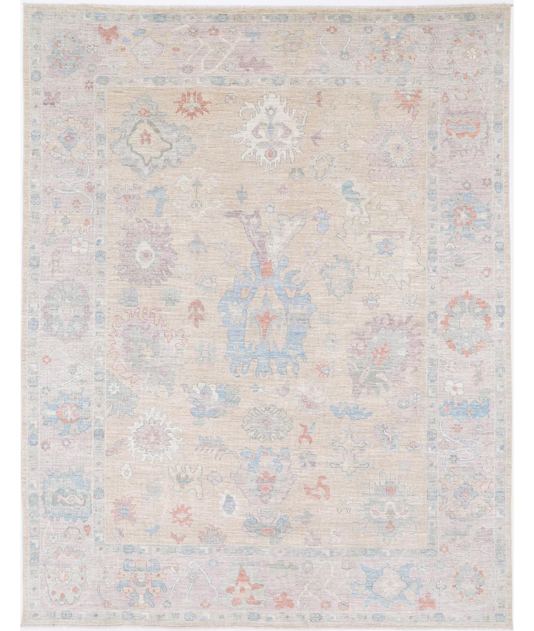 Hand Knotted Oushak Wool Rug - 8&#39;11&#39;&#39; x 11&#39;9&#39;&#39; 8&#39; 11&quot; X 11&#39; 9&quot; (272 X 358) / Taupe / Tan