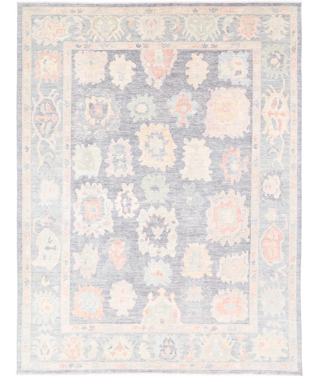 Hand Knotted Oushak Wool Rug - 10&#39;2&#39;&#39; x 13&#39;6&#39;&#39; 10&#39; 2&quot; X 13&#39; 6&quot; (310 X 411) / Grey / Green