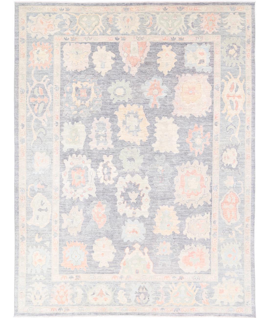 Hand Knotted Oushak Wool Rug - 10'2'' x 13'6''